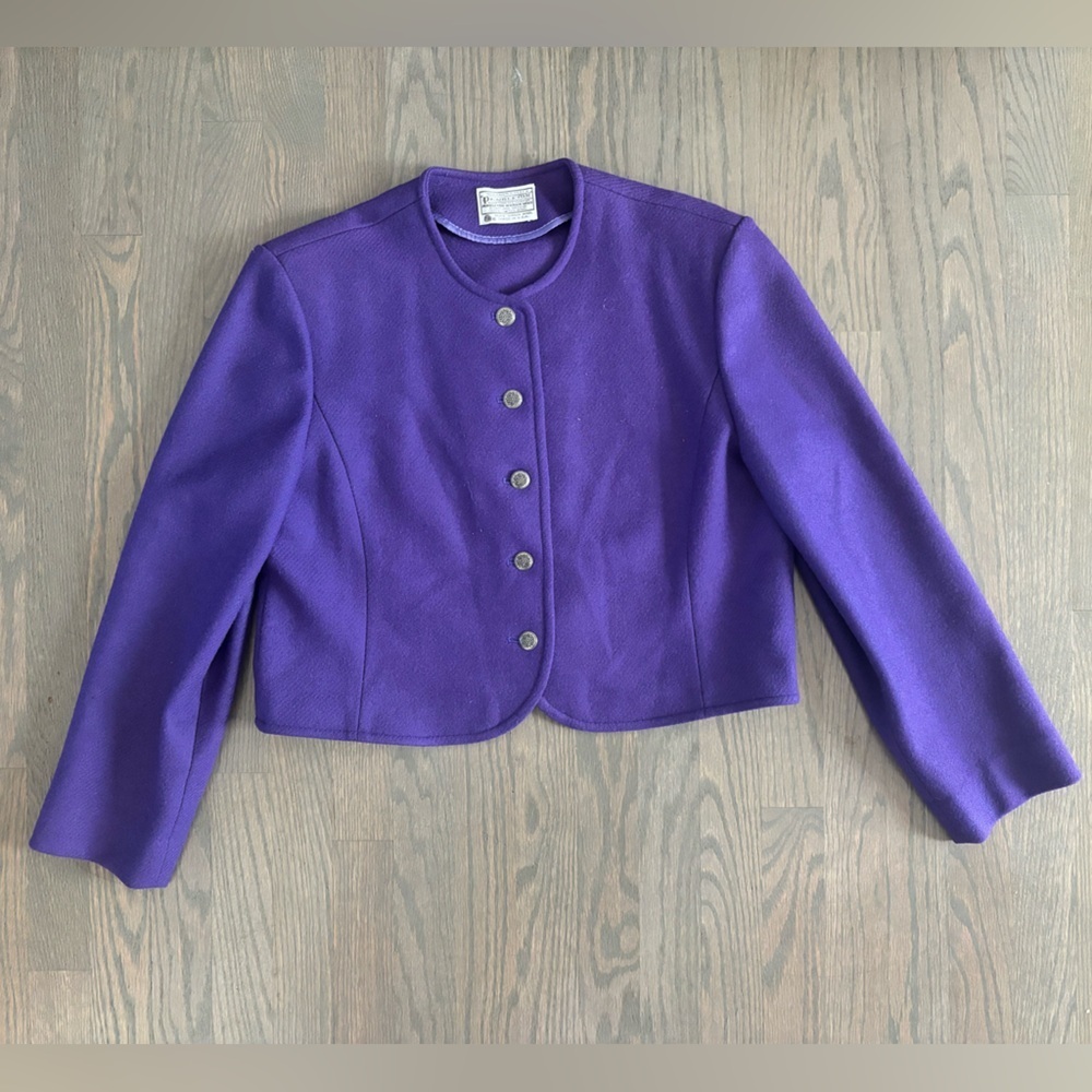 VINTAGE Pendleton Women’s Crop 100% Virgin Wool Jacket women’s size 14